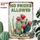 2D Vintage Cactus No Pricks Allowed Signs for Home Garden Greenhouse Yard Gifts
