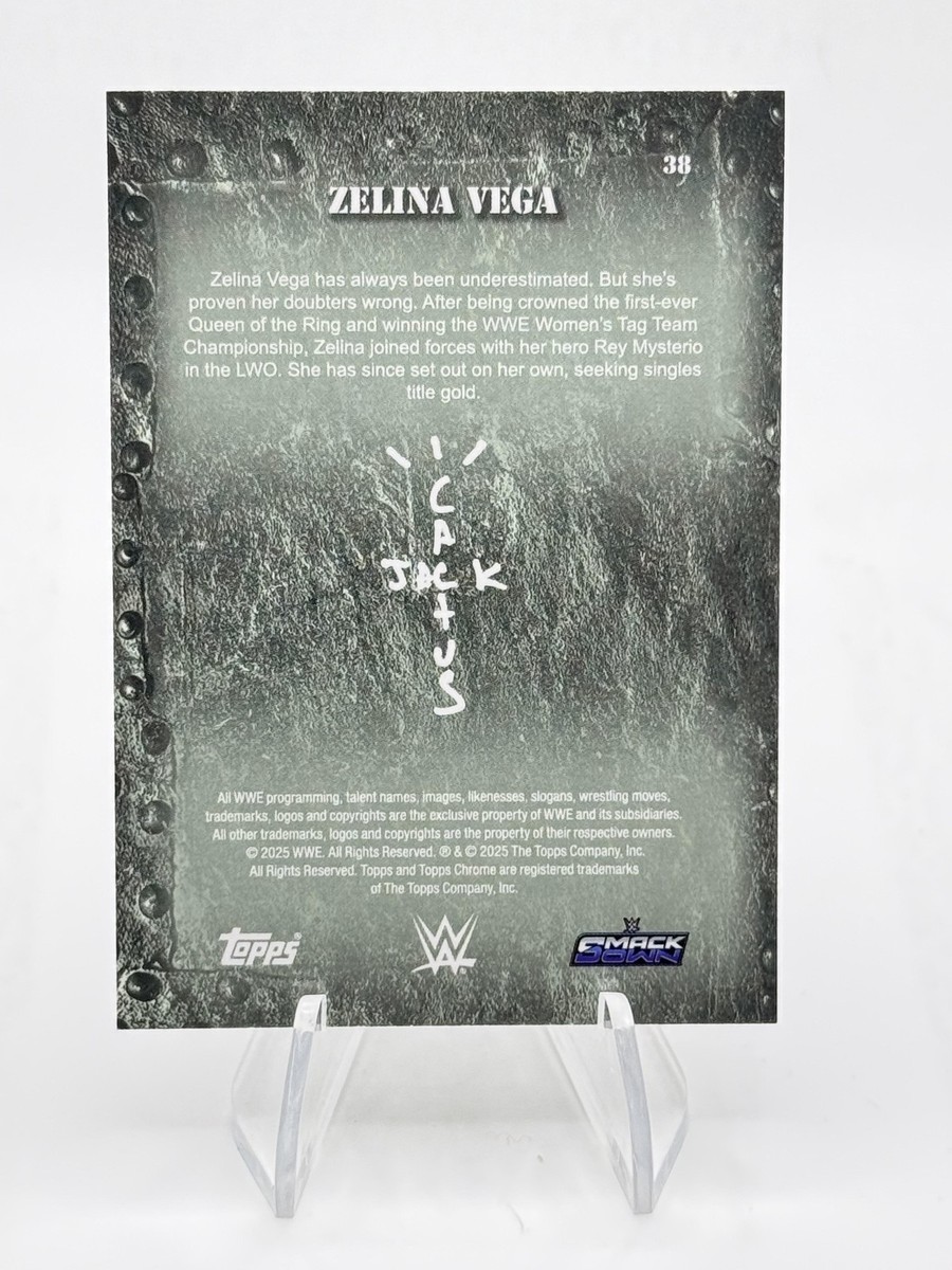 2025 Topps Chrome WWE x Cactus Jack Zelina Vega #38 WWE Smackdown