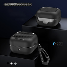 For Samsung Galaxy Buds 4/4 Pro Shockproof Carbon Fiber Pattern Case Keychain