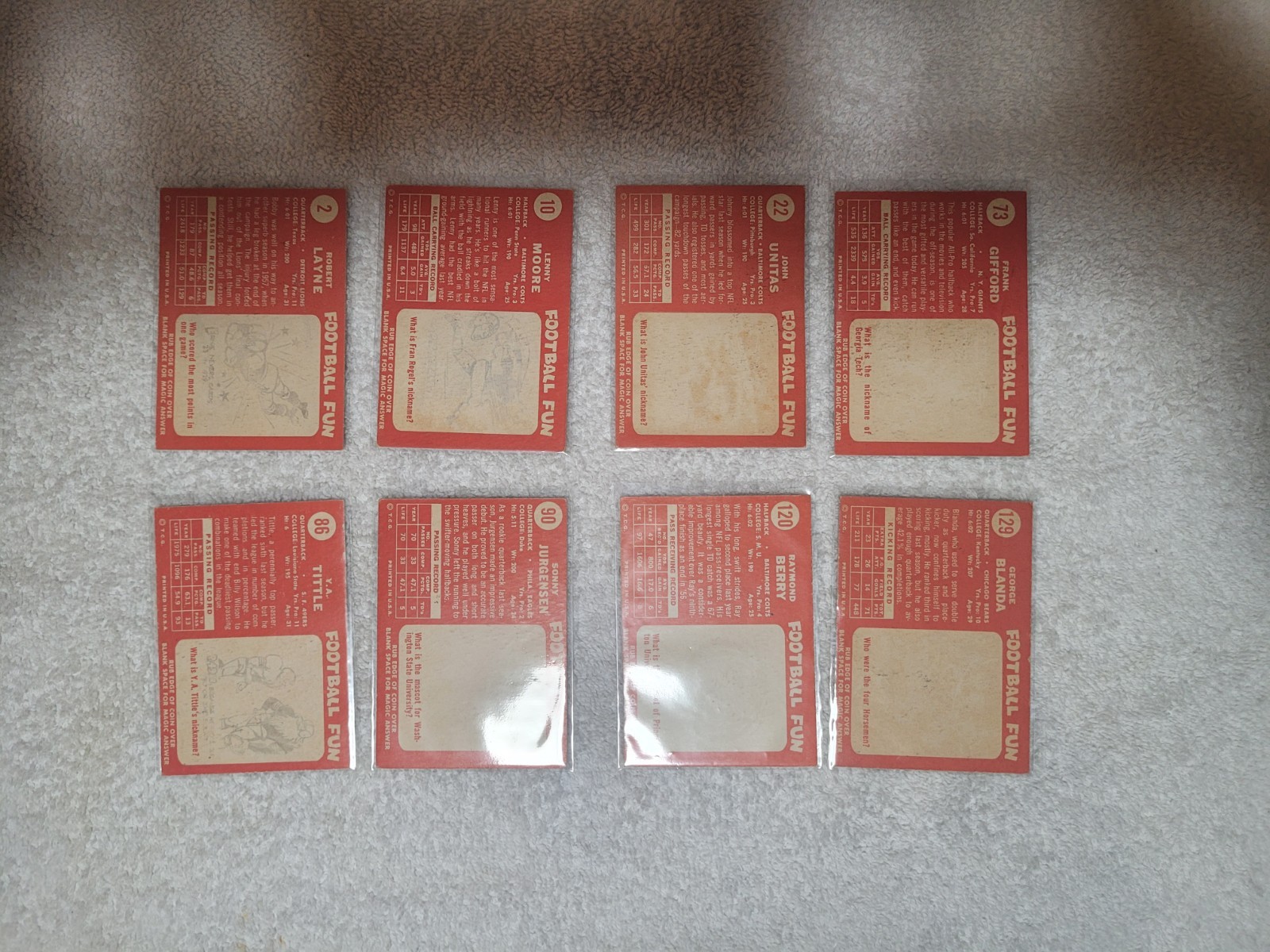1958 Topps Football, Complete Set, (1-132), Jim Brown RC Graded PSA 5 EX view 11