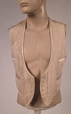 UNUSUAL EDWARDIAN MEN S PLEATED SILK WAISTCOAT VEST W SILK SATIN EDGING