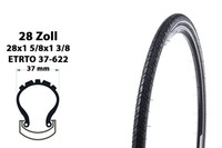 28 Zoll Fahrrad Reifen 28X1 5/8X1 3/8 Pannenschutz 37-622 Reflex