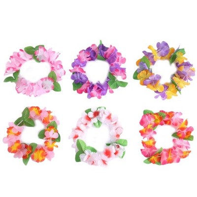  24pcs bunter hawaiischer Blumen-Kranz-Stirnband-Kopfschmuck Hawaii Luau