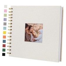 8 x 8 Inch Scrapbook Photo Album Linen Cover, Hardcover 8 Inch 40 Pages Beige