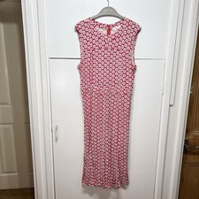 Tory Burch Daisy Print Midi Dress Red White Black Stretch Sleeveless Size Large