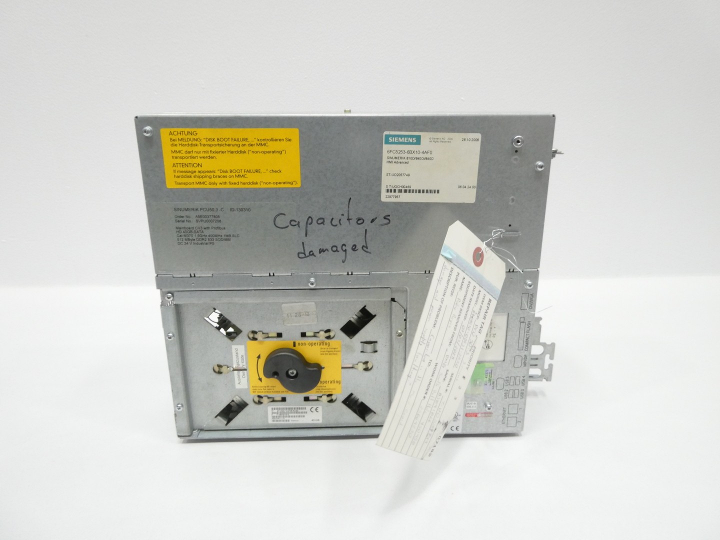 Siemens 6FC5253-6BX10-4AF0 Sinumerik Hmi Computer