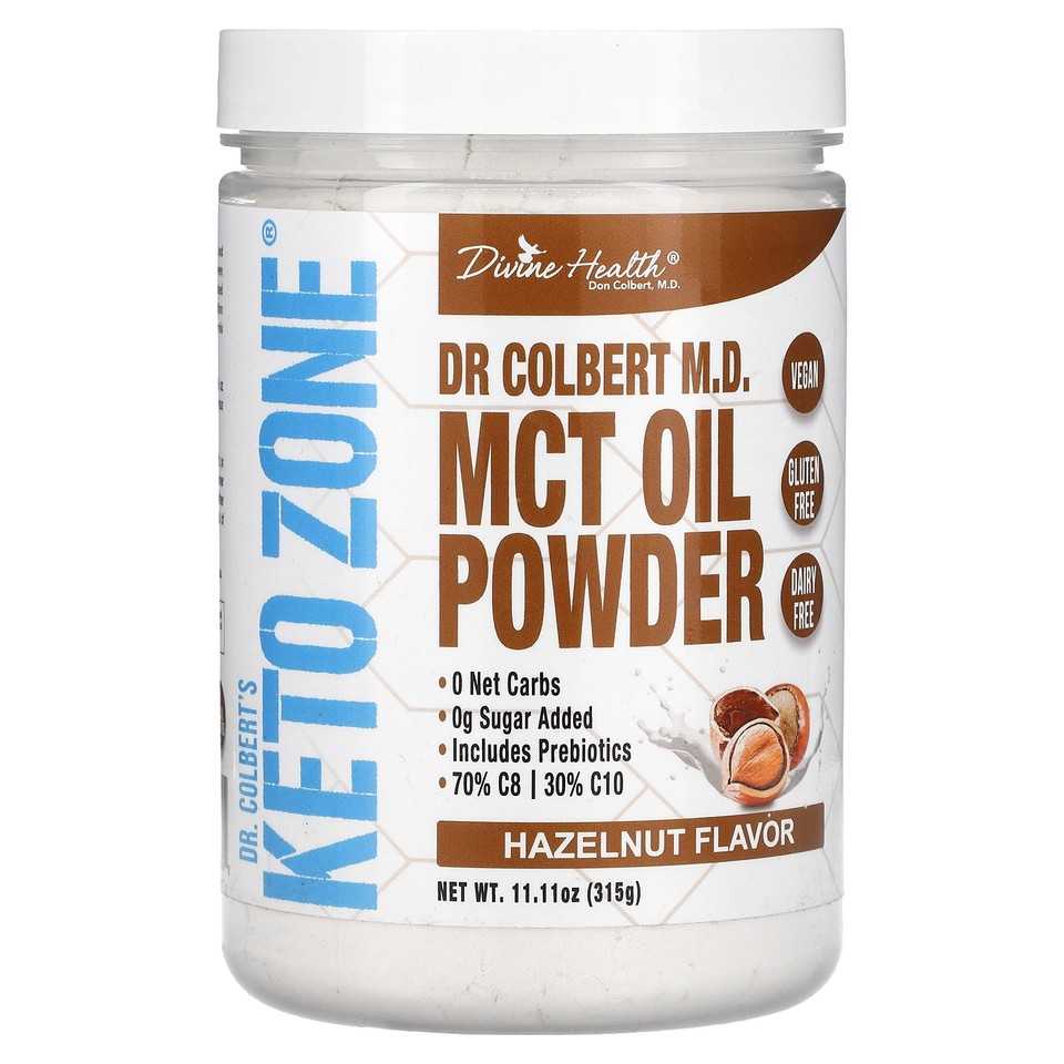 Dr. Colbert's Keto Zone, MCT Oil Powder, Hazelnut , 11.11 oz (315 g)
