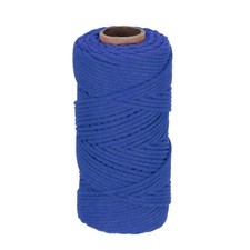 4mm x 109 Yard Deep Blue Cotton Macrame Rope, Single Strand Macrame Cord