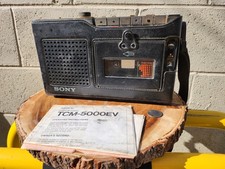 Sony TCM-5000EV Portable Cassette Recorder/Player With Case No Power Cord