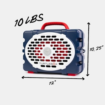 TurtleBox Americana Blue Waterproof Bluetooth Gen 3 Outdoor Portable Speaker