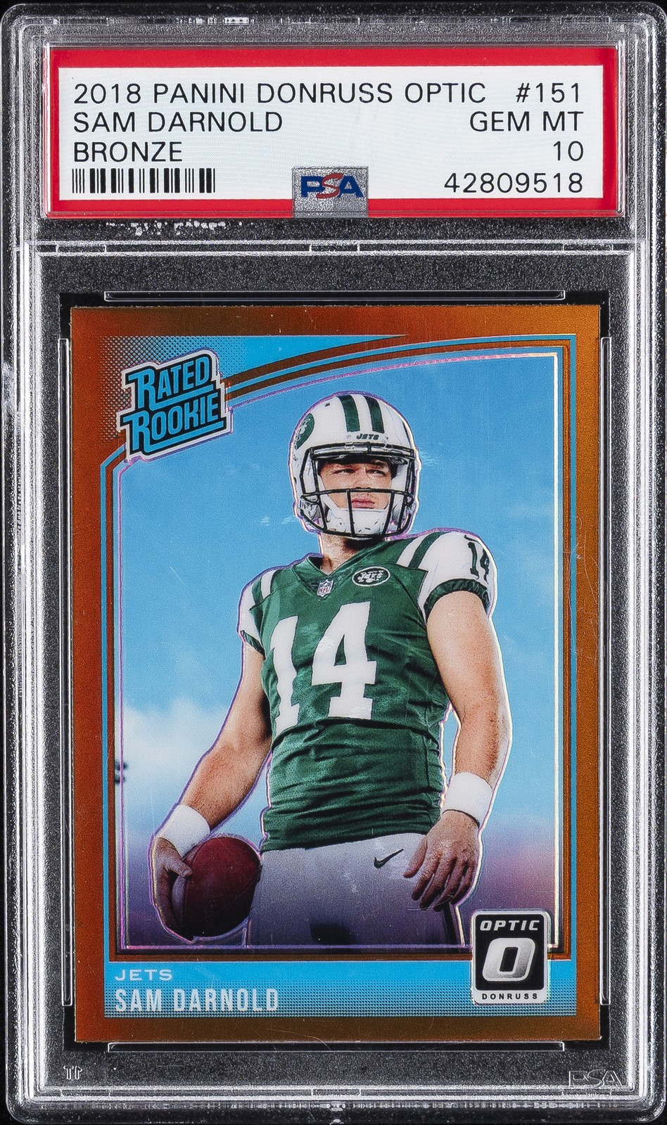 2018 PANINI DONRUSS OPTIC BRONZE #151 SAM DARNOLD PSA 10
