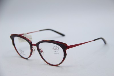 NEW JEAN LAFONT PARIS FRANCOISE 6080 HAVANA RED AUTHENTIC FRAME EYEGLASSES 51-17