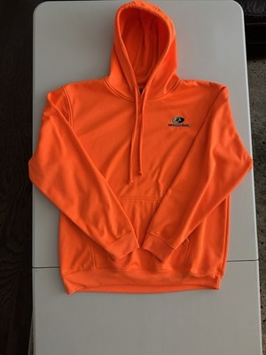 Mossy Oak Men's Hoodie Blaze Orange Polyester Long Sleeve Size L Outdoor Apparel