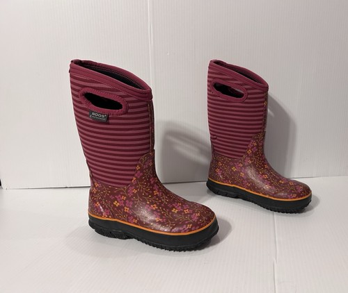 BOGS waterproof Flower Rain Boots Youth Girls Size 1