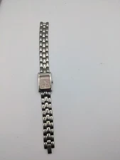 Timex Womens Tank Style Watch  Silver Tone Working New Battery 