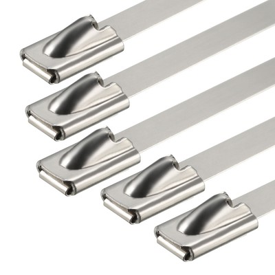 20 Pcs 24 Inches Stainless Steel Cable Zip Ties Multi-Purpose Metal Exhaust Wrap