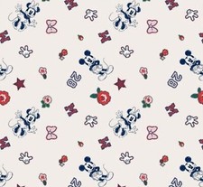 Disney Mickey and Minnie Mouse Icons Cotton Fabric 1 yard