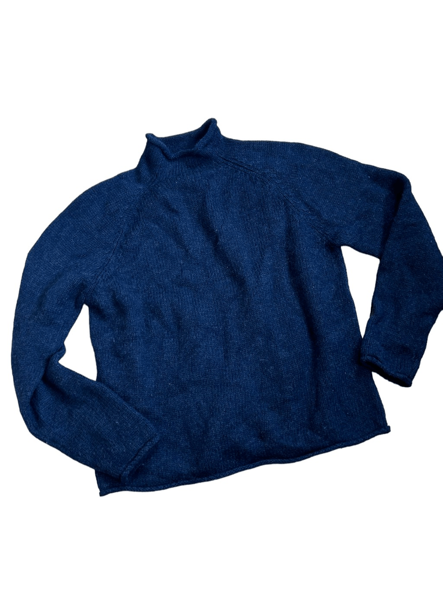 Vintage J. Crew Fisherman Pullover Wool Sweater Men's Navy Blue