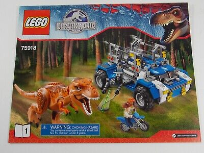 Jurassic World T Rex Tracker Lego Instruction Manual Only 1 2 366 6 Ebay