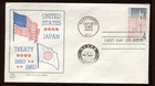 #1158 4c U.S. Japan Treaty FDC  Mellone #28, Tri-Color Cachet G1600