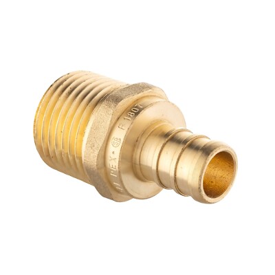 EFIELD  12 PCS Barb Crimp Pex1/2'' X 1/2'' Male NPT  Brass Adapters, Lead Free