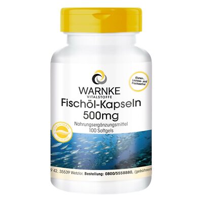 Fischöl 500 mg - 100 Softgels mit 30 % Omega-3 EPA und DHA | Warnke Vitalstoffe