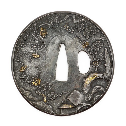 Tsuba Plum tree Design Shakudo Japanese Antique Sword Fittings Samurai Katana - 第 2/23 張圖片