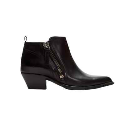Frye Sasha Moto-Short Zip Black Leather Ankle Boots Frye Sacha Boots | eBay main image 2