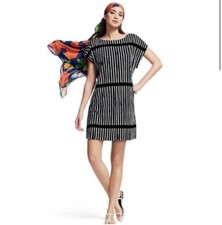 Marimekko x Target Terry Cloth Striped Swim Coverup Dress Black White Small.