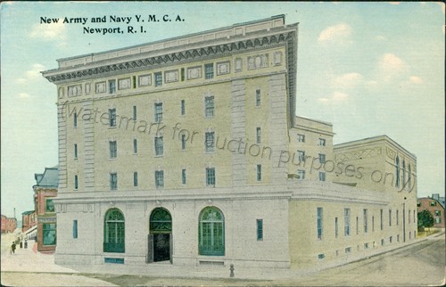 Newport, Rhode Island - view of New Army and Navy YMCA - vintage RI