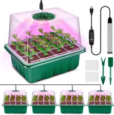 Seed Starter Tray with Grow Light, 4 Pack Seed Starter Kit with Adjustable Brigh