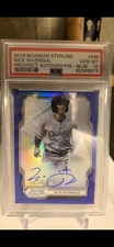 2019 Bowman Sterling Nick Madrigal Prospect Blue Refractor Auto #25 PSA 10