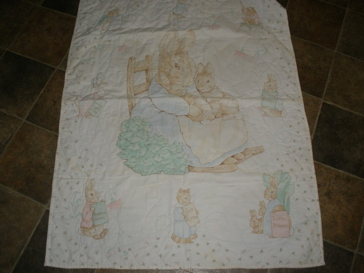Vintage Peter Rabbit Quilted Baby Blanket 35