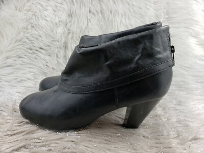 MERONA Black Casual Ankle Heel Booties Boots Size 11