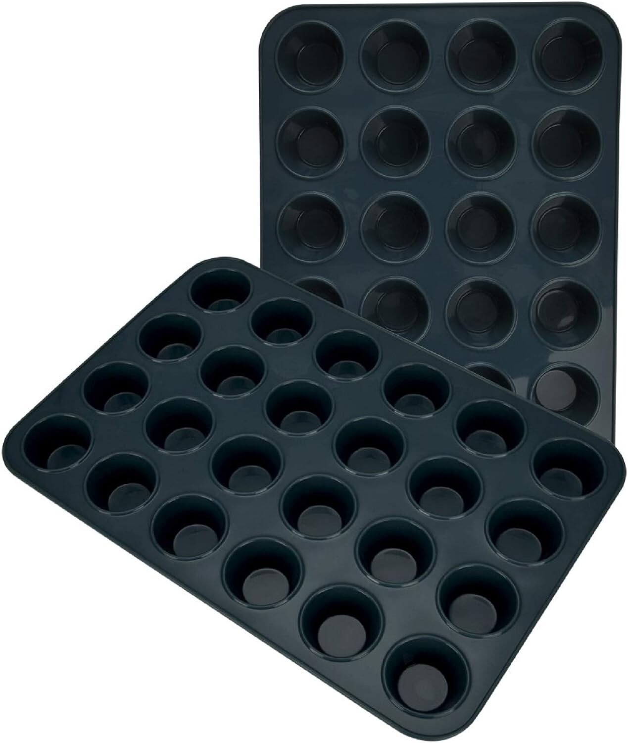 Paquete de 2 PAQUETES DE 24 orificios antiadherentes mini muffin cupcake utensilios para hornear galletas bandeja para el hogar