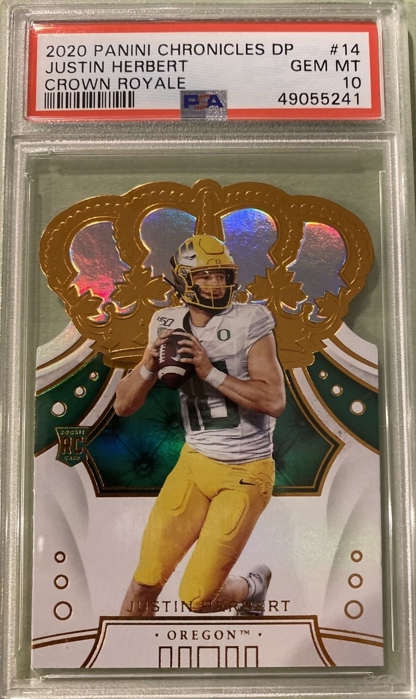 Justin Herbert Panini Chronicles Draft Picks Crown Royale #14 Base