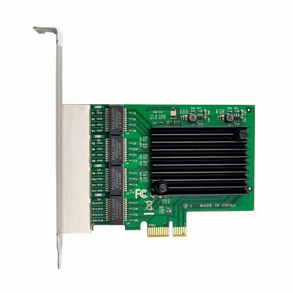 Tarjeta adaptadora de red 4 puertos Gigabit Ethernet PCI-e PCIe x1 chipset NIC Realtek Foto 3 de 4