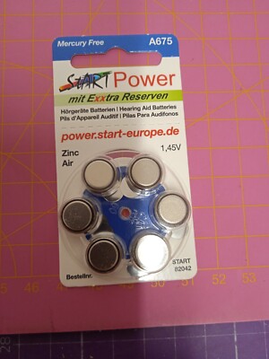 60 Stück/Box(1st/0,31 ) 675AU-6START Batterien A675 PR44 1,45V 550mAh Exp2026.09