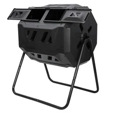 Dual Rotating Composting Tumbler Outdoor Garden Heavy Duty Compost Bin 43 Gallon