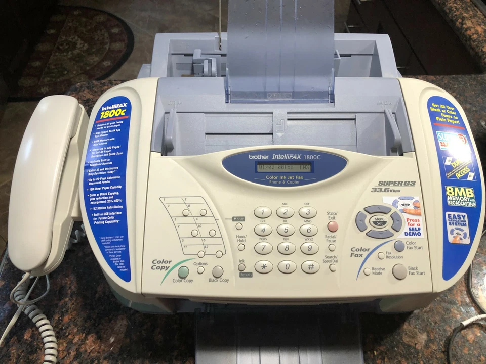 Brother Intellifax 1800C Color Ink & Jet Fax Machine Copier Super G3 33.6 Kbps - Image 2 of 4