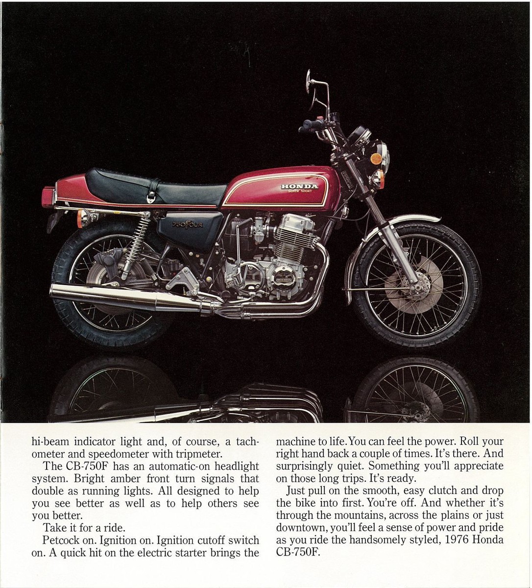 HONDA Brochure CB750 F CB750F 1976 1975 Sales Catalog Catalogue