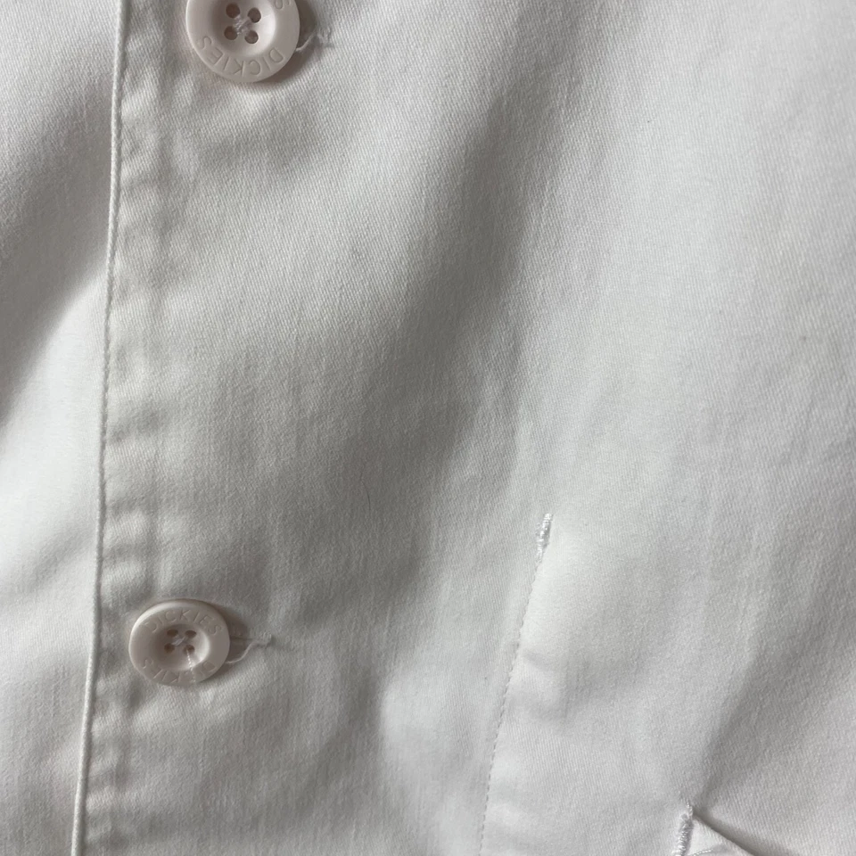 Dickies Lab Coat Unisex Large White Cotton Notched Lap Long Sleeve Patch Pocket - Image 2 of 4