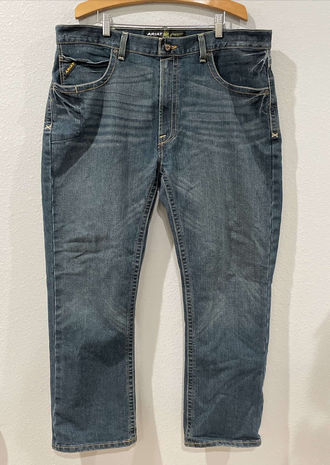 Ariat Rebar M5 Edge Jeans Men’s 40x30 Blue Denim Ironside Straight Leg