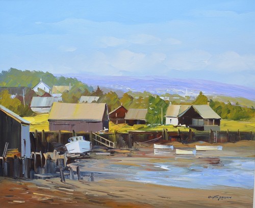 CHRISTIAN BERGERON 20 x 24" (a Rockport mass USA ) Québec LANDSCAPE ACRYLIC - Bild 1 von 14