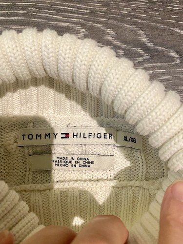 Tommy Hilfiger Cableknit Jumper, Women’s, Size XL, Fits U.K. 14-16, Cream, Y2K - Picture 4 of 9