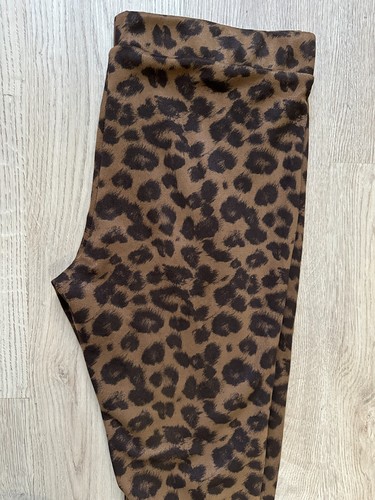 Leggings dunkelbraunes Leomuster etwa M-L-XL außen kuschelweich innen glatt - Bild 6 von 7