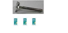  Double Edge Safety Razor + Derby Extra Double Edge Blades, 5 ct. (Pack of 3) 