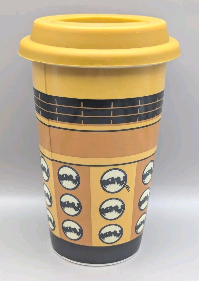 DOCTOR WHO DALEK INSULATED TRAVEL CUP CERAMIC TEA COFFEE TARDIS MUG BBC