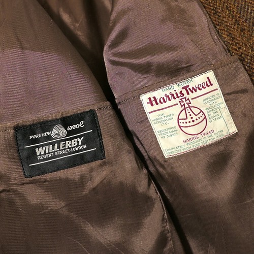 VTG Harris Tweed X Willerby Sportcoat Men's 40R Regent Street London 1960s Rust - Picture 11 of 13