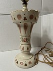 VINTAGE/ANTIQUE WILLIAM F.B. JOHNSON CERAMIC HAND PAINTED VANITY / DRESSER LAMP — photo 7